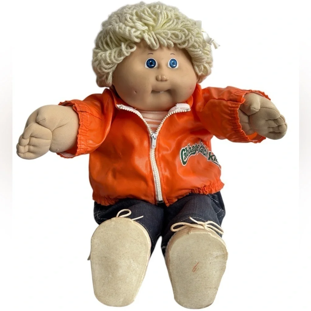 VTG Cabbage Patch Doll 1980's Blonde Hair Blue Eyes Xavier Roberts #25 Coleco Co